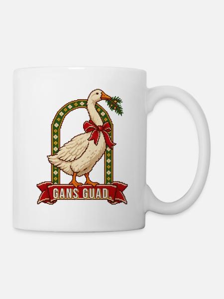 Gans guad Weihnachtspulli bairisch - Tasse - Weiß