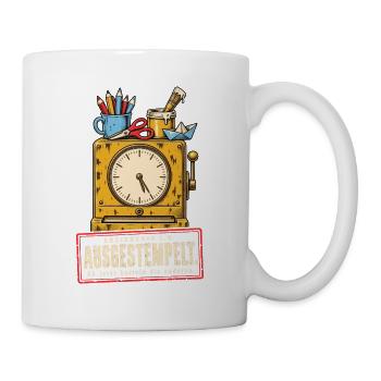 Ausgestempelt Erzieherin in Rente - Tasse - Weiß - Rechts