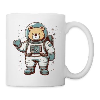 Bär im Raumanzug – mit Sternen - Tasse - Weiß - Rechts