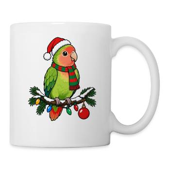  Lovebird Papagei Weihnachtsmütze - Tasse - Weiß - Rechts