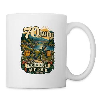 70 Jahre Auf Tour Fahrraddesign - Tasse - Weiß - Rechts