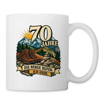 70 Jahre Berge rufen – Ich gehe - Tasse - Weiß - Rechts
