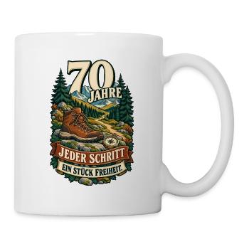 70 Jahre Jeder Schritt Freiheit - Tasse - Weiß - Rechts