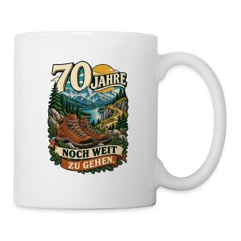70 Jahre Noch weit zu gehen - Tasse - Weiß - Rechts