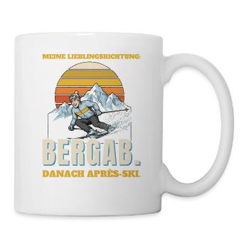 Meine Lieblingsrichtung: bergab - Tasse - Weiß - Rechts