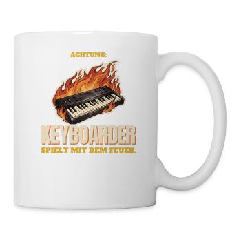 Achtung: Keyboarder spielt mit dem Feuer - Tasse - Weiß - Rechts