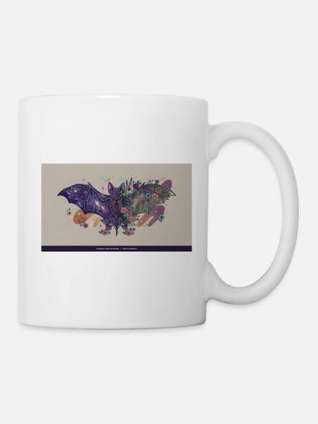 Kosmische Fledermaus Blumen - Tasse - Weiß
