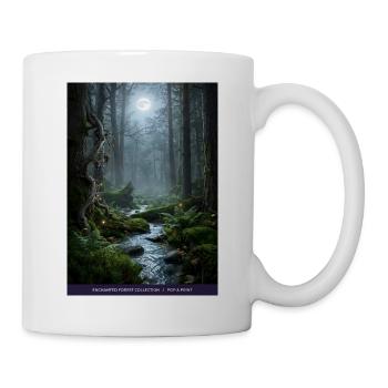 Mondnacht verzauberter Wald - Tasse - Weiß - Rechts