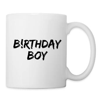 BiRTHDAY BOY, GEBURTSTAGSKIND, HAPPY BIRTHDAY MANN - Tasse - Weiß - Rechts