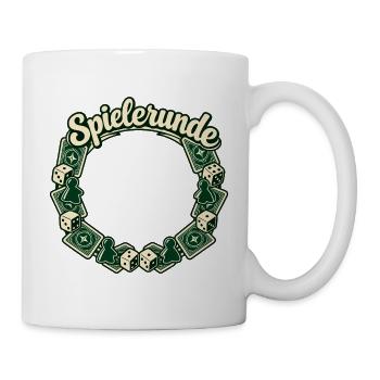 Spielerunde Shirt personalisierbar mit Gruppenname - Tasse - Weiß - Rechts