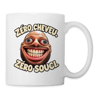 Keine Haare, keine Sorgen – Glatze und bärtiger Humor - Tasse - Weiß - Rechts