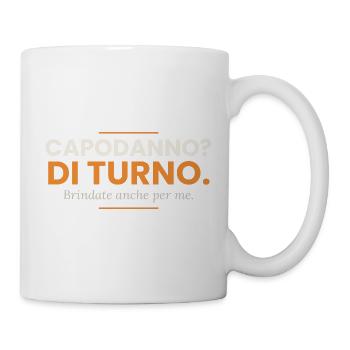 Silvester? Im Dienst. – Kellner-T-Shirt - Tasse - Weiß - Rechts