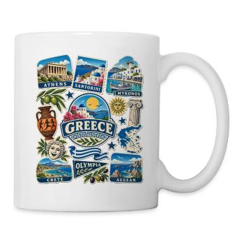 Griechenland Reisesticker - Tasse - Weiß - Rechts
