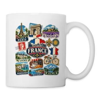 Frankreich Reisesticker - Tasse - Weiß - Rechts