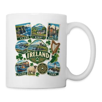Irland Reisesticker - Tasse - Weiß - Rechts
