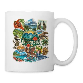 Indonesien Reisesticker - Tasse - Weiß - Rechts