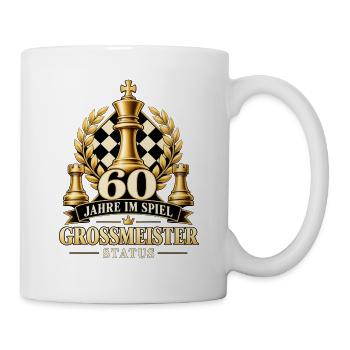 60 JAHRE IM SPIEL GROSSMEISTER STATUS Schach - Tasse - Weiß - Rechts