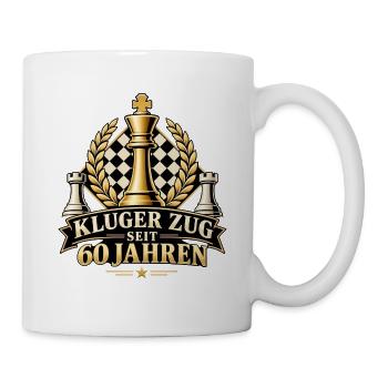 Kluger Zug seit 60 Jahren Schach Geburtstag - Tasse - Weiß - Rechts