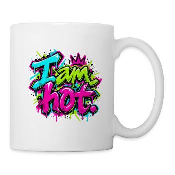 Ich bin heiß Neon Graffiti - Tasse - Weiß - Rechts