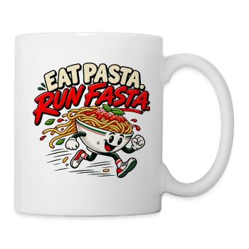 Pasta essen, schneller laufen - Tasse - Weiß - Rechts