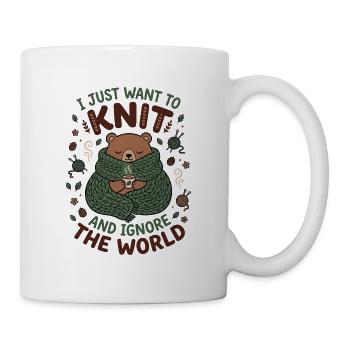 Kuschelbär Stricktraum – Welt Vergessen - Tasse - Weiß - Rechts