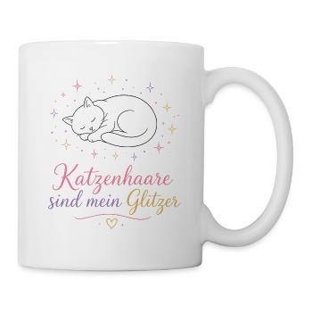 Katzenhaar Glitzer-Statement - Tasse - Weiß - Rechts