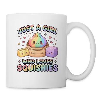 Mädchen liebt Squishies Regenbogen - Tasse - Weiß - Rechts