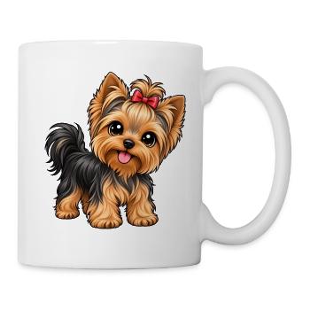 Yorkshire Terrier im Kawaii-Stil - Tasse - Weiß - Rechts