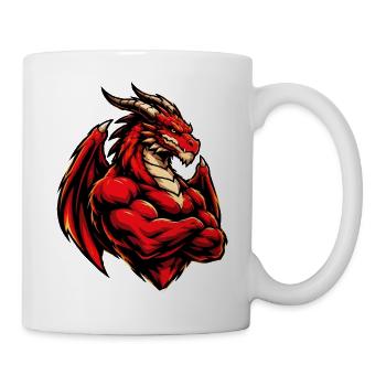 Feuerdrache Kraftbild - Tasse - Weiß - Rechts