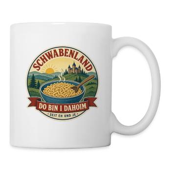 Schwabenland – Do bin i dahoim Vintage Badge - Tasse - Weiß - Rechts