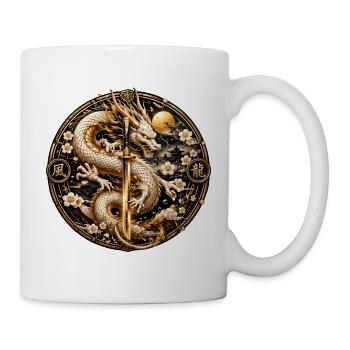 Goldener Drachenklingentraum - Tasse - Weiß - Rechts