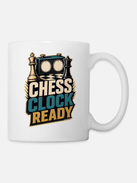CHESS CLOCK READY - Tasse - Weiß