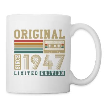 Original 1947 Jahrgang 80. Geburtstag Vintage - Tasse - Weiß - Rechts