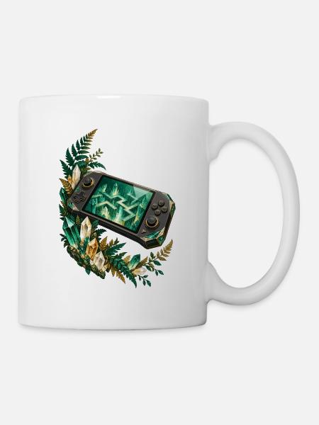 Kristallkonsole im smaragdgrünen Farnbogen - Tasse - Weiß