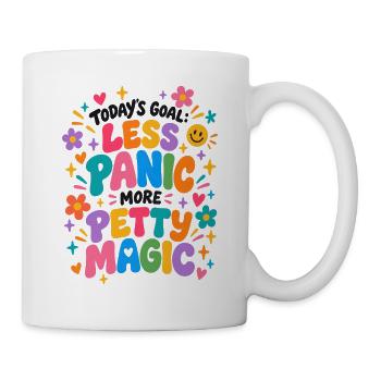Weniger Panik, Mehr Magic Farben - Tasse - Weiß - Rechts