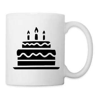 Geburtstagskuchen mit Kerzen Geschenk Geburtstag - Tasse - Weiß - Rechts