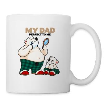 Papa – lustiger Eisbär-Vater - Tasse - Weiß - Rechts