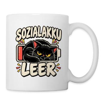 Sozialakku leer Katze - Tasse - Weiß - Rechts