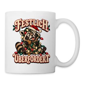 Festlich überfordert Waschbär - Tasse - Weiß - Rechts