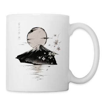 Fuji Berg unter Mondlicht - Tasse - Weiß - Rechts