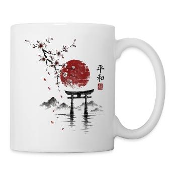 Sakura Torii am roten Mond - Tasse - Weiß - Rechts