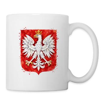 Polnischer Adler Wappen Aquarell Design - Tasse - Weiß - Rechts
