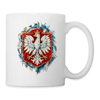 Polnischer Adler Wappen Aquarell Design - Tasse - Weiß - Rechts