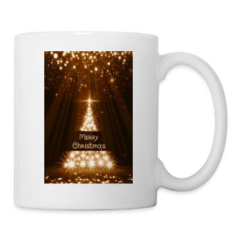 Leuchtender Glitzer-Weihnachtsbaum - Tasse - Weiß - Rechts