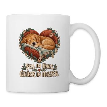 Fell im Haus. Glück im Herzen. - Tasse - Weiß - Rechts