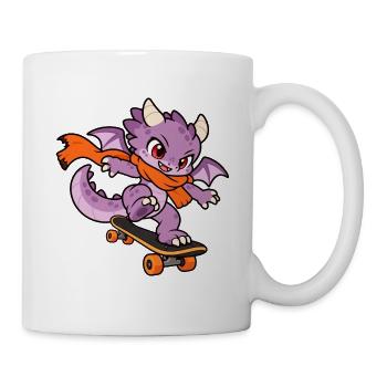 Tiny Wings Big Tricks – Skateboard-Drache - Tasse - Weiß - Rechts