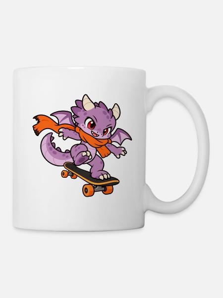 Tiny Wings Big Tricks – Skateboard-Drache - Tasse - Weiß