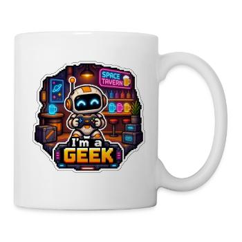 ICH BIN EIN NERD – Neon Space Robot Bar - Tasse - Weiß - Rechts