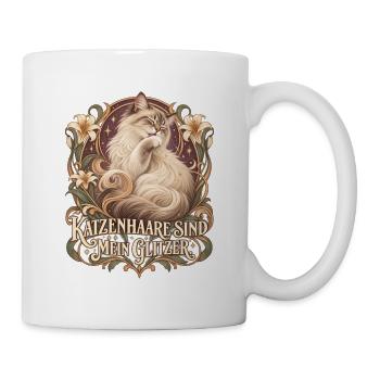 Katzenhaare sind mein Glitzer - Tasse - Weiß - Rechts