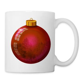 Red Christmas Bauble isolated. - Tasse - Weiß - Rechts